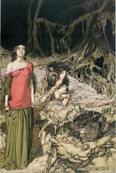 The Wooing of Grimhilde, Hagens mor fra 