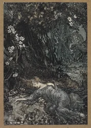 Titania ligger og sover«. En scene fra 