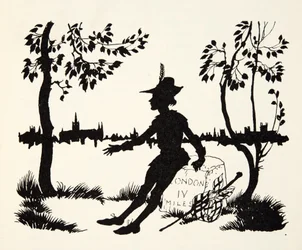 Vend igen Whittington, tre gange overborgmester i London, fra The Arthur Rackham Fairy Book, pub. 1933