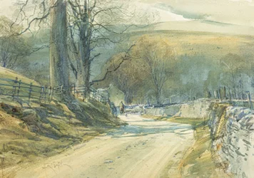 The Winding Road, Upper Wharfedale (akvarel)