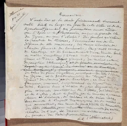 Manuskript til digtet "" Promonttoire"" af Arthur Rimbaud
