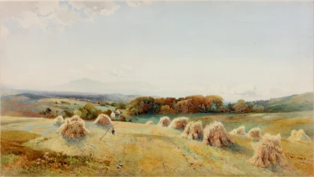 A Harvestfield, Windermere (farve, blyant og wc på papir)