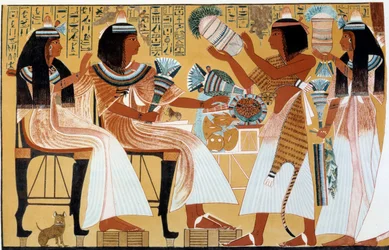 Kunst i Egypten: Ipuy og hans familie. Faksimile gengivet fra d