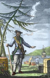 Edward "Blackbeard" Teach (1680) - 1718) - Kaptajn Edward Teach (Thatch) dit Barbenoire (Sortskæg eller Blackbeard eller Blackbeard