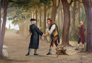 Lord Ramsay beslutter at begynde i frimureriet. Illustration fra 1889