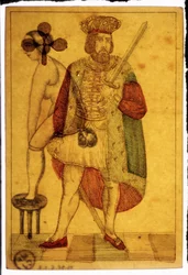 Gamle spillekort: erotisk scene