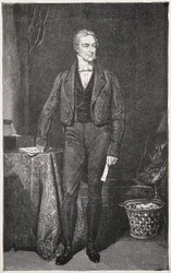 PEEL, Robert (1788-1850). Premierminister i Storbritannien (1834-1835 og 1841-1846). Gravering for Rafael Ward. Gravering.