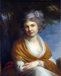 Portræt af grevinde Natalia Alexandrovna Suvorova (1775-1844), gift med grev Nikolay Zubov (olie på lærred)