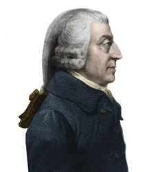 Portræt af Adam Smith, skotsk filosof og økonomisk pioner