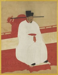 Portræt af kejser Yingzong af Song (1032-1067) (blæk og farve på silke; hængende rulle)