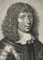 Portræt af Gaspard III de Coligny, hertug af Chatillon - 1584-1646 (kobberstik)