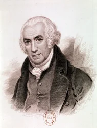 Portræt af James Watt, skotsk opfinder, maskiningeniør og kemiker (radering)