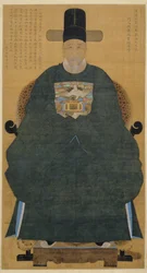Portræt af Nam Gu-man (1629~1711) (hængende rulle, blæk og farve på silke)