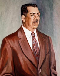 Portræt af præsident Lazaro Cardenas del Rio (olie på lærred, ca. 1940)