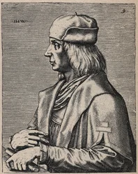 Portræt af Quentin Matsys eller Massys eller Metsys eller Matsijs 1466 - 1530 Maler i den flamske tradition