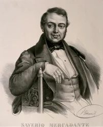 Portræt af Saverio Mercadante (radering)