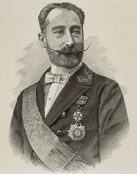 SALVADOR RODRIGANEZ, Amos (1845-1922). Spansk politiker og ingeniør. Gravering.