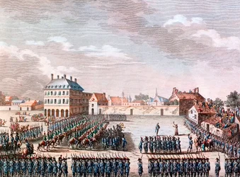 Vendee-krigen: nedskydning af Francois Athanase De Charette de la Contrie, general i spidsen for de vendiske væbnede styrker, 29. marts