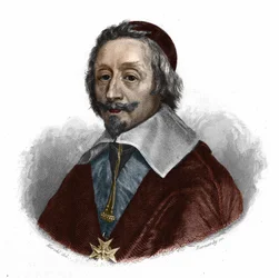 portræt af Armand Jean Du Plessis, kardinal af Richelieu Prélat og fransk statsmand (født i Paris)