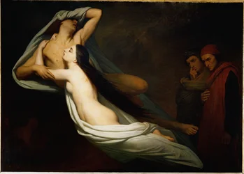 Francesca da Rimini og Paolo Malatestas skygger viser sig for Dante og Vergil