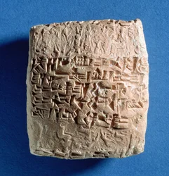 Tablet optager kornsalg fra Kultepe, Tyrkiet, Assyrian, 1800-tallet f.Kr. (bagt ler)