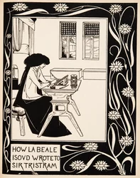 Hvordan La Beale Isoud skrev til Sir Tristram, Illustration fra 
