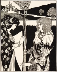 Hvordan Morgan Le Fay gav et skjold til Sir Tristram (detalje)