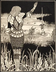 Hvordan Sir Bedivere kastede sværdet Excalibur i vandet