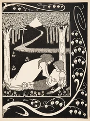 Hvordan Sir Launcelot blev kendt af Dame Elaine, 1894 (kobberstik)