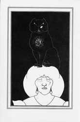 Illustration til fortællingen Den sorte kat af Edgar Allan Poe, 1894-1895