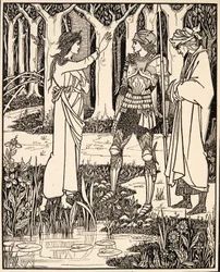 The Lady of the Lake Telleth Arthur of the Sword Excalibur,1894 (kobberstik)