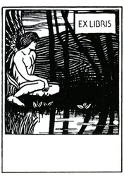 Vignette ex libris (ex-libris) af Aubrey Beardsley (1872-1898)