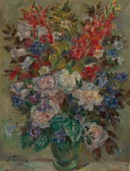Blomsterstilleben (olie på lærred)