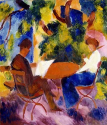 Ved havebordet, 1914