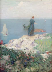 Seaside Scene (olie på lærred)