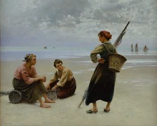 Mussel Gatherers, Bretagne (olie på lærred)