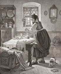 Toilettet. 1800-tallets børnepasning.