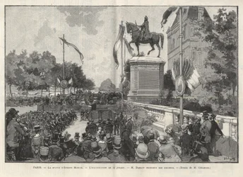 Paris - - Tale af Mr. Darlot under indvielsen den 15. juli 1888 på Hotel de Ville de Paris af statuen af Etienne Marcel - Tegning af Gerardin i "The Illustrous World" fra 1888
