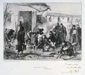 Fransk avanceret vagtpost ved Creteil, belejring af Paris, fransk-preussiske krig, december 1870 1872