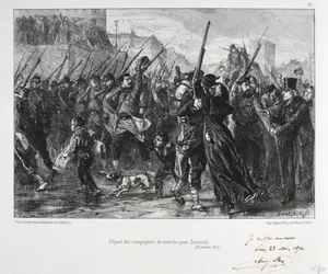 Franske soldater afgår til Buzenval, belejring af Paris, fransk-preussiske krig, 18. januar 1871 1872