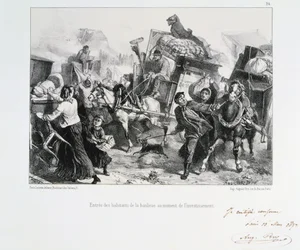 Beboere i forstæderne ankommer til Paris før preusserne belejrer byen, 1870 1872