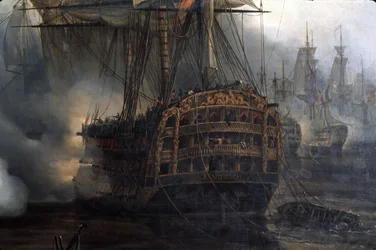 Slaget ved Trafalgar, detalje, af Auguste Etienne Francois Mayer (1805-1890)