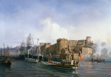 Napoleon 3.s besøg i Brest, kejserens båd sejler ind i havnen den 11. august