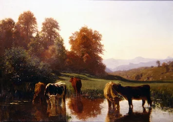 Kvægvanding (olie på lærred)