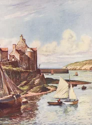 Frankrig: Le Port Du Conquet (farvelitografi)