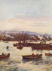 Det Gyldne Horn, Tyrkiet (farvelitografi)