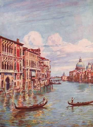 Venedig, Canal Grande, Italien (farvelitografi)