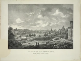 Over Yauza-floden i Moskva, ca. 1830
