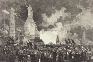 14. juli. Illumination af Place de la République, 1883.
