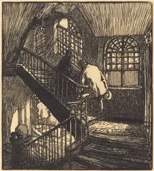 Trappe til huset, hvor Chateau Rouge var, udgivet 1901.